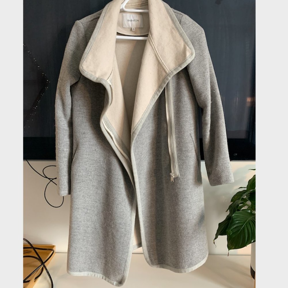 Babaton Light Grey Wool Coat